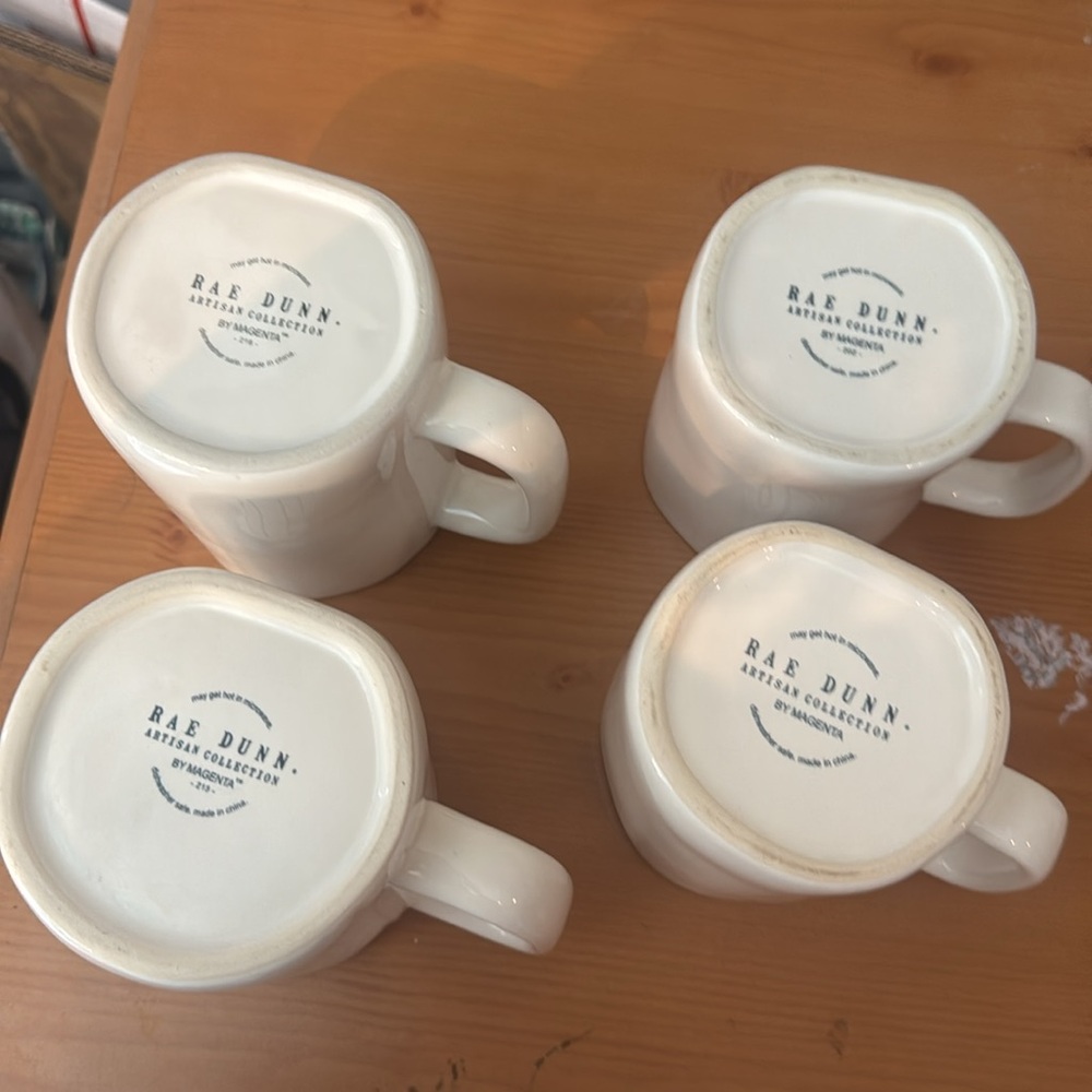 Rae Dunn Mugs
Pottery impression
Cream white
6 each - Picture 2 of 2
